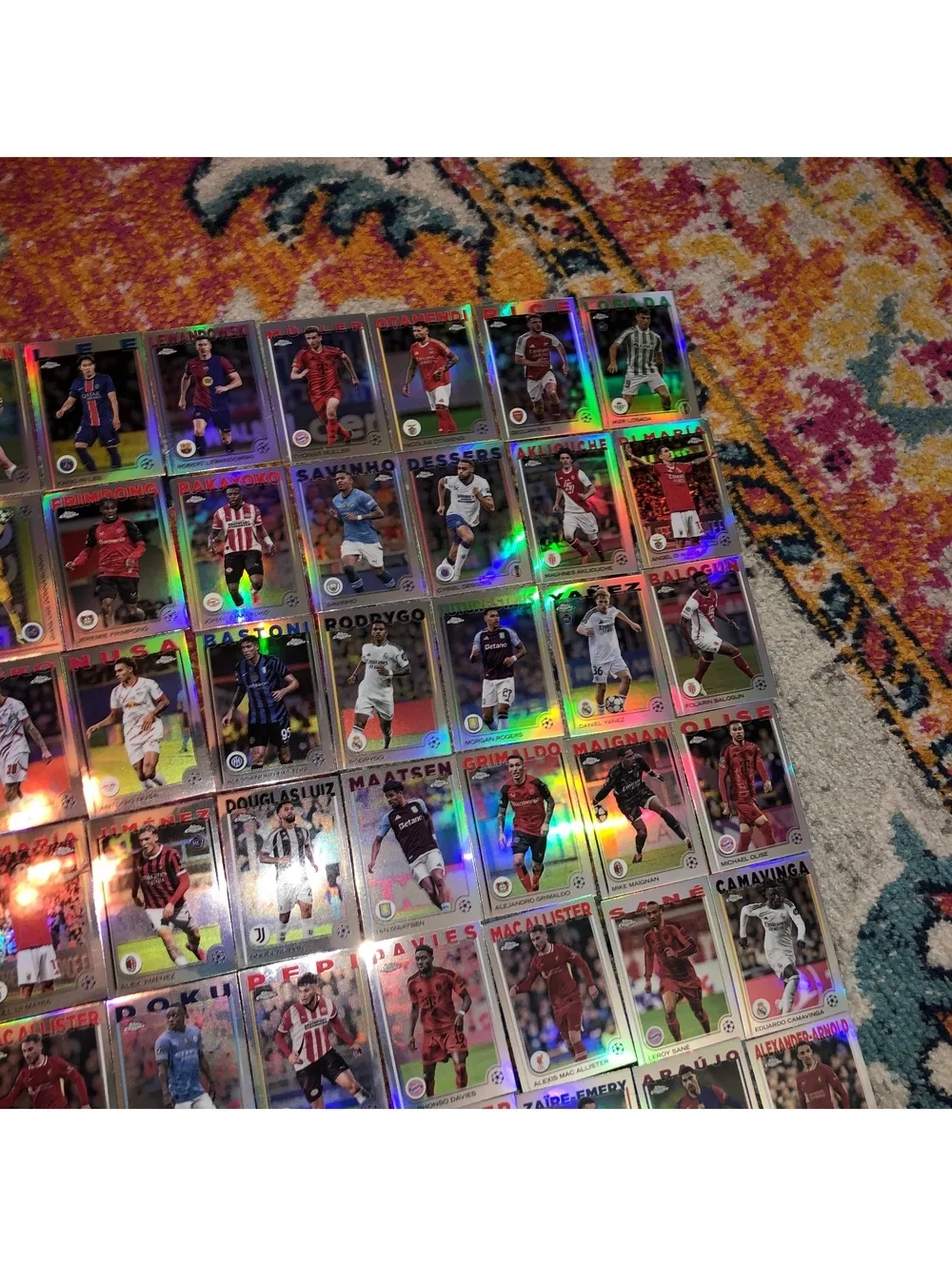 2024-25 TOPPS CHROME UEFA CLUB COMPETITIONS SOCCER REFRACTOR SET 100 CARD LOT